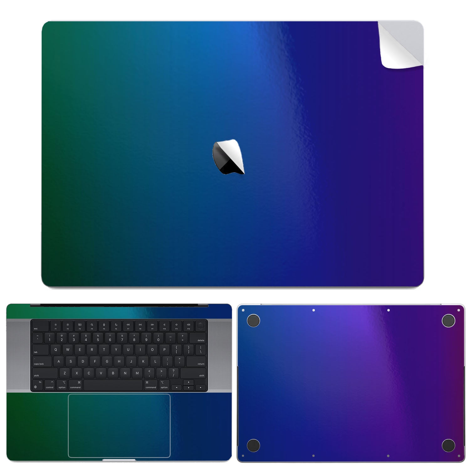 blue apple laptop